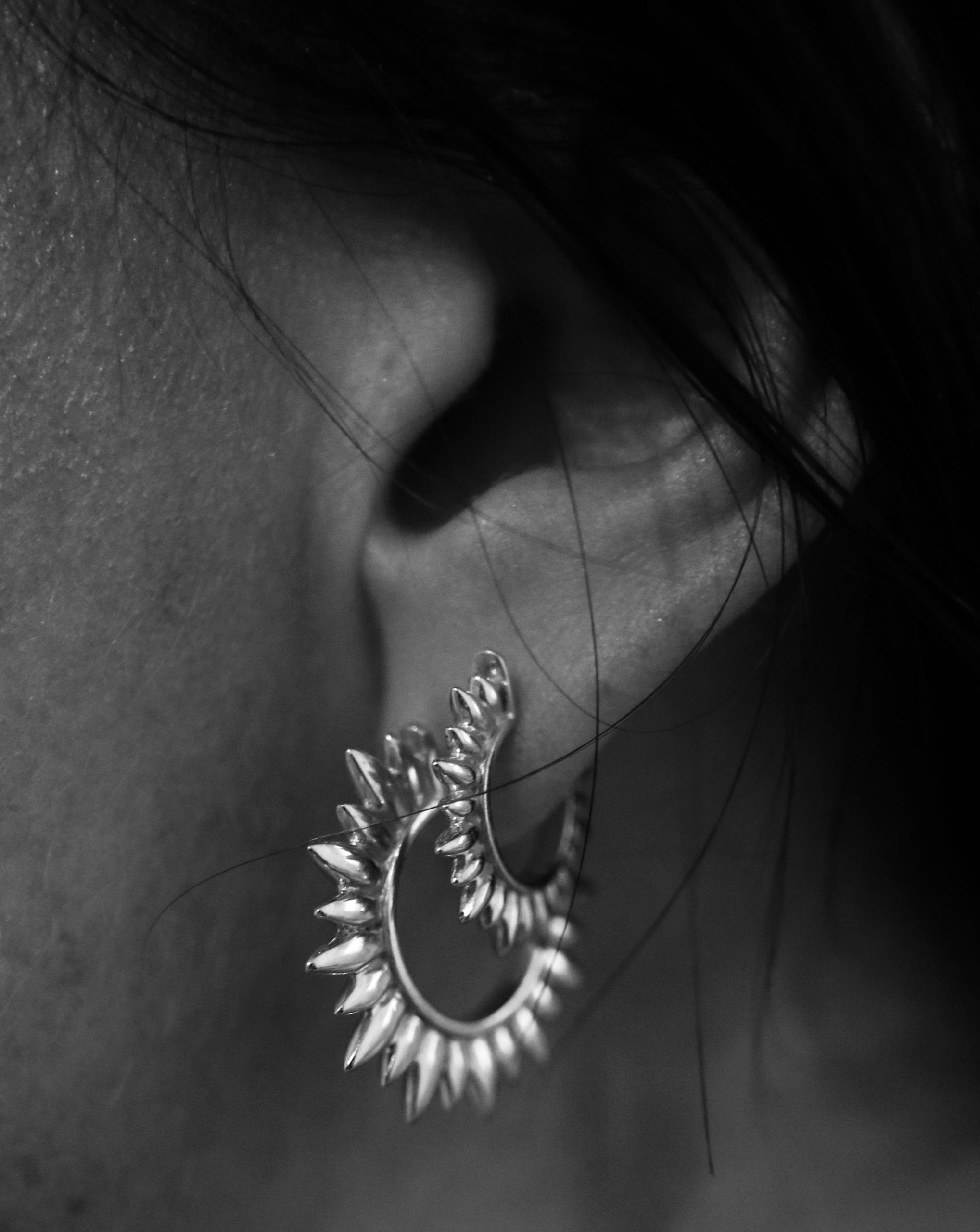 silver earrings