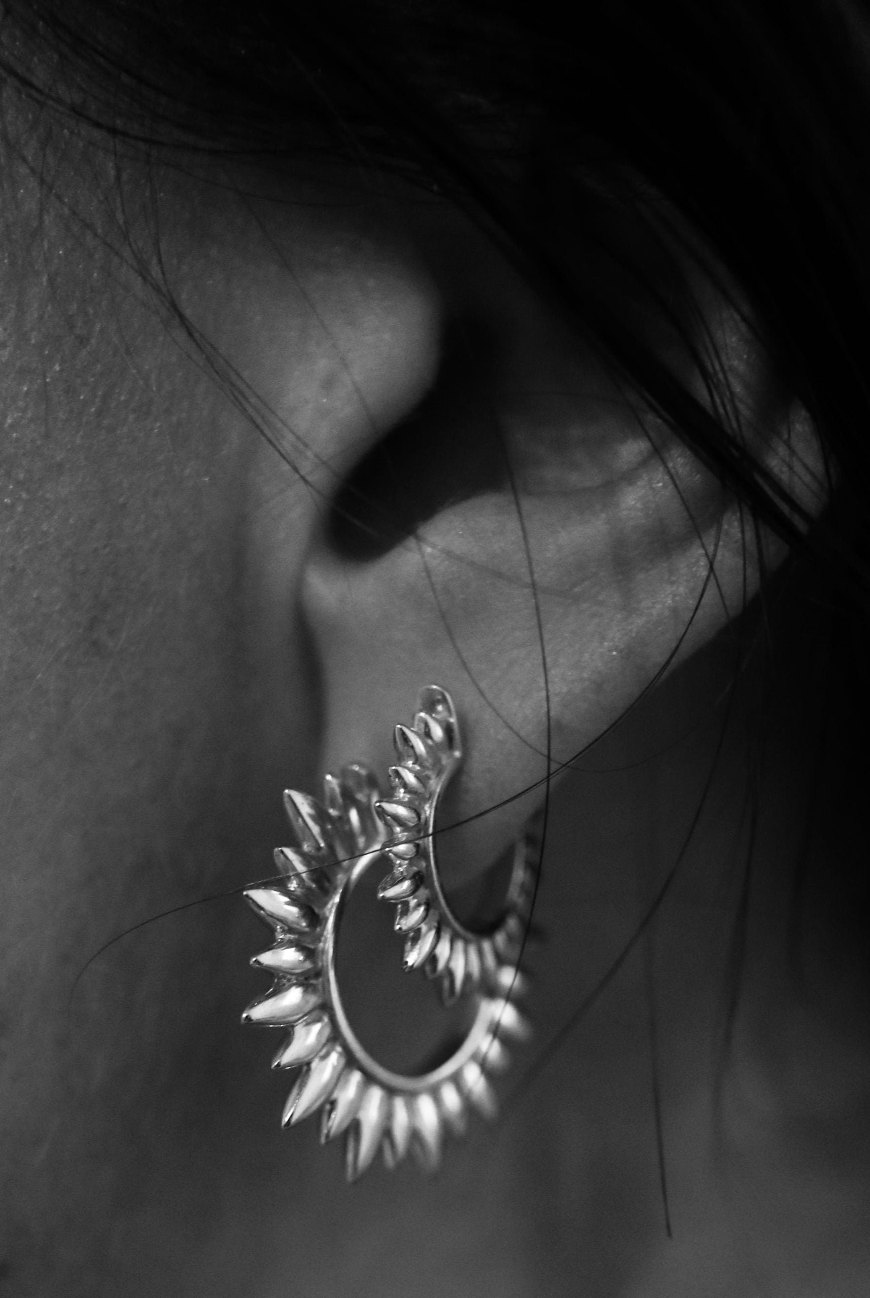 silver earrings