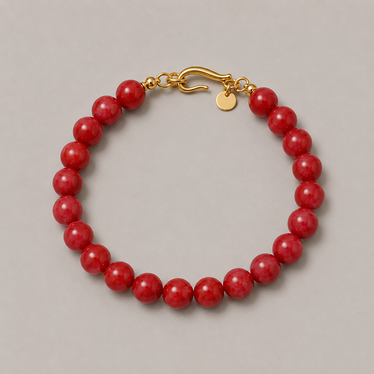 Bead Bracelet Red Gold