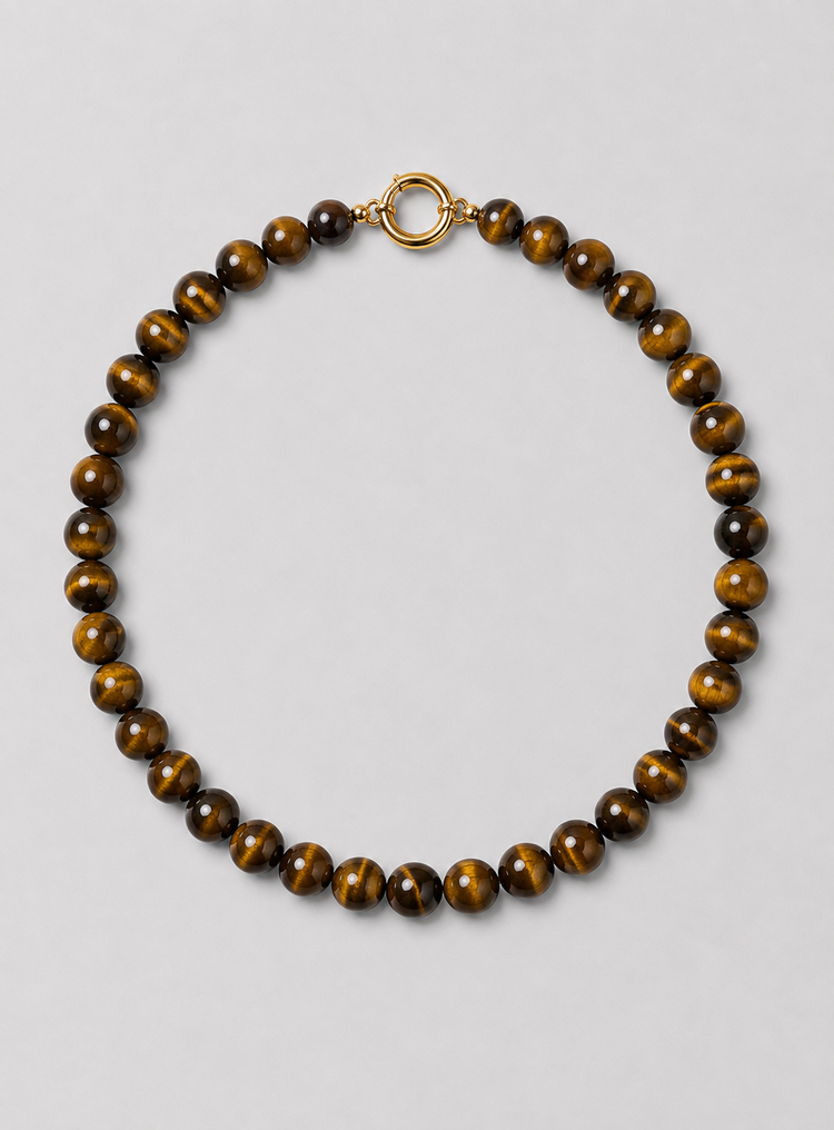 Bead Necklace Tiger Gold