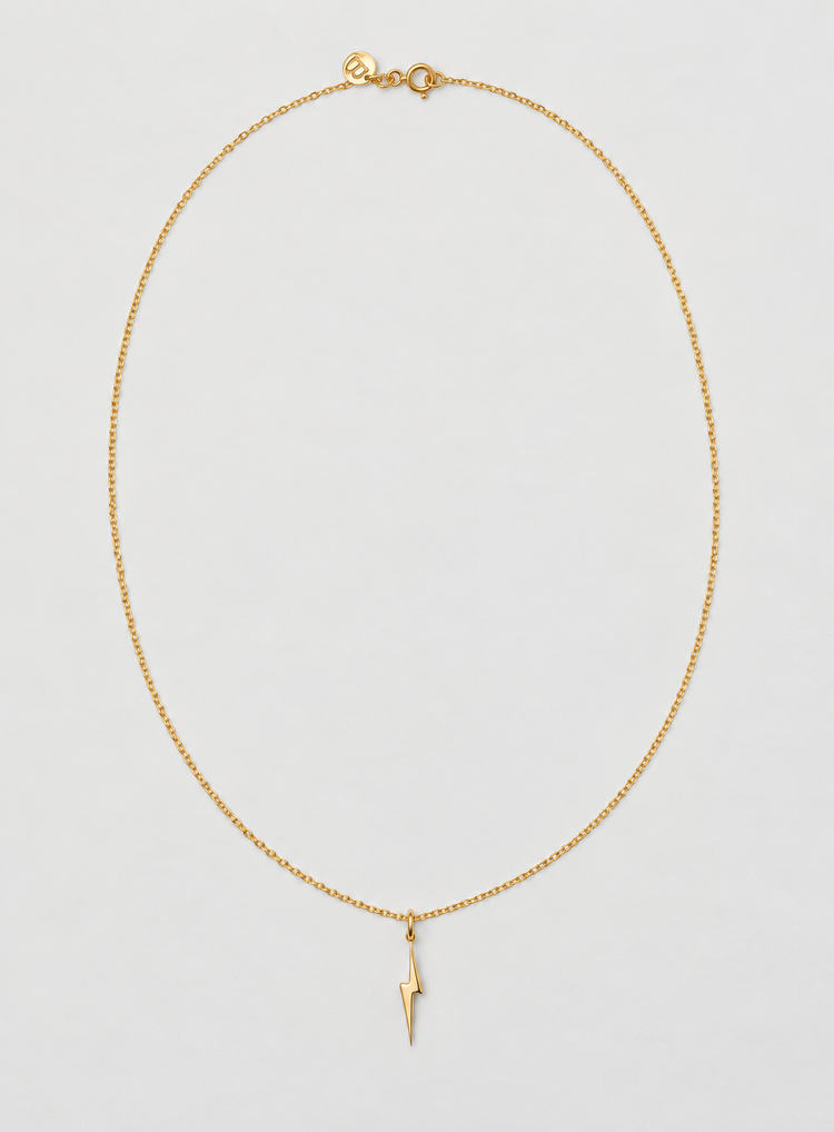 Lightning Thin Necklace Gold