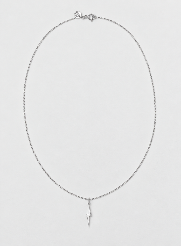 Lightning Thin Necklace Silver