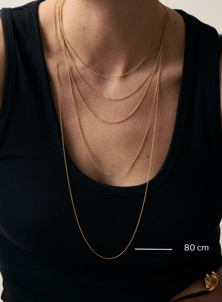 Plain Chain Gold 80 cm