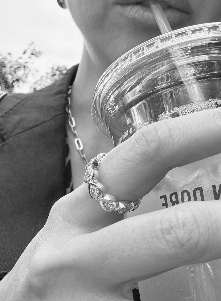 Row Heart Ring Silver