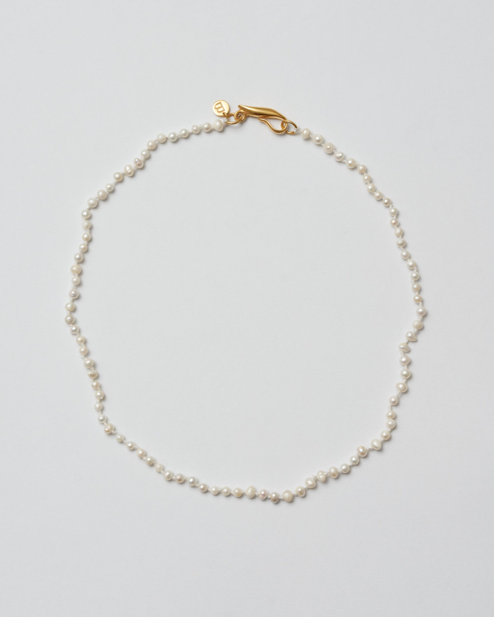 Knitted Pearl Necklace gold