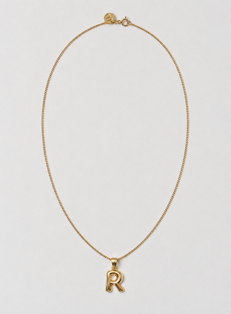 Helium Letter Plain Necklace Gold