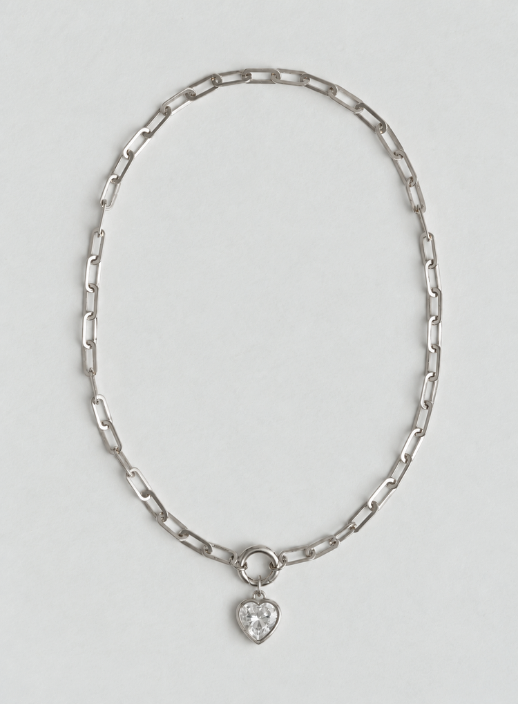 Stone Heart Collect Necklace Silver